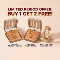 BUY 1 GET 2 FREE!!!  Heart Necklaces & Pink Tulip Bracelet Set