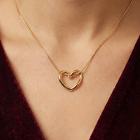 Anti-Tarnish Gold Necklace Combo | Layered Crystal Floral & Minimalist Heart Pendants (Set of 2)