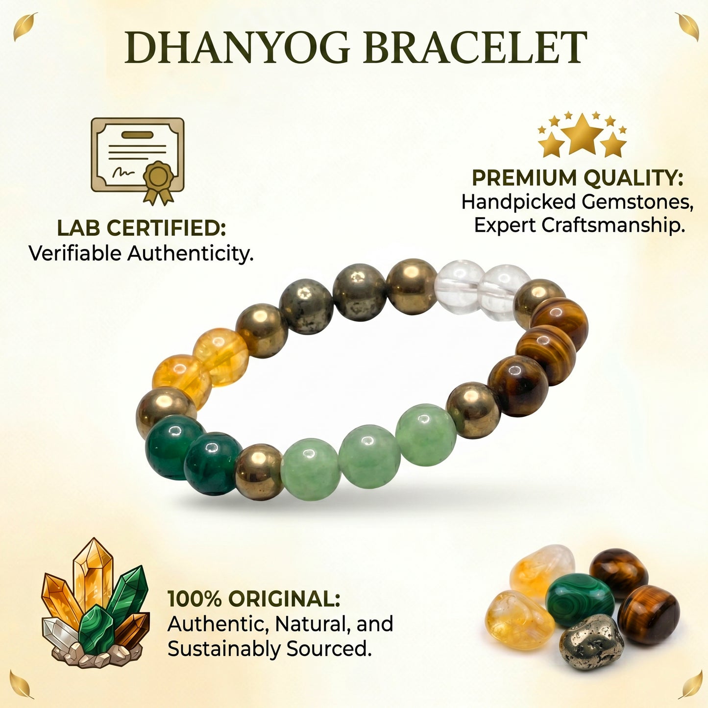 Dhanyog Multi-Stone Wealth & Healing Crystal Bracelet