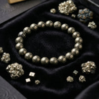 Natural Pyrite Beaded Stretch Bracelet | The Stone of Wealth & Abundance