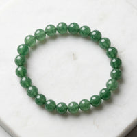 Natural Green Aventurine Beaded Stretch Bracelet - Crystal Healing Jewelry