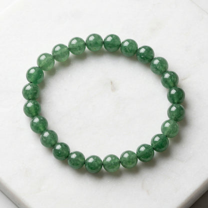 Natural Green Aventurine Beaded Stretch Bracelet - Crystal Healing Jewelry