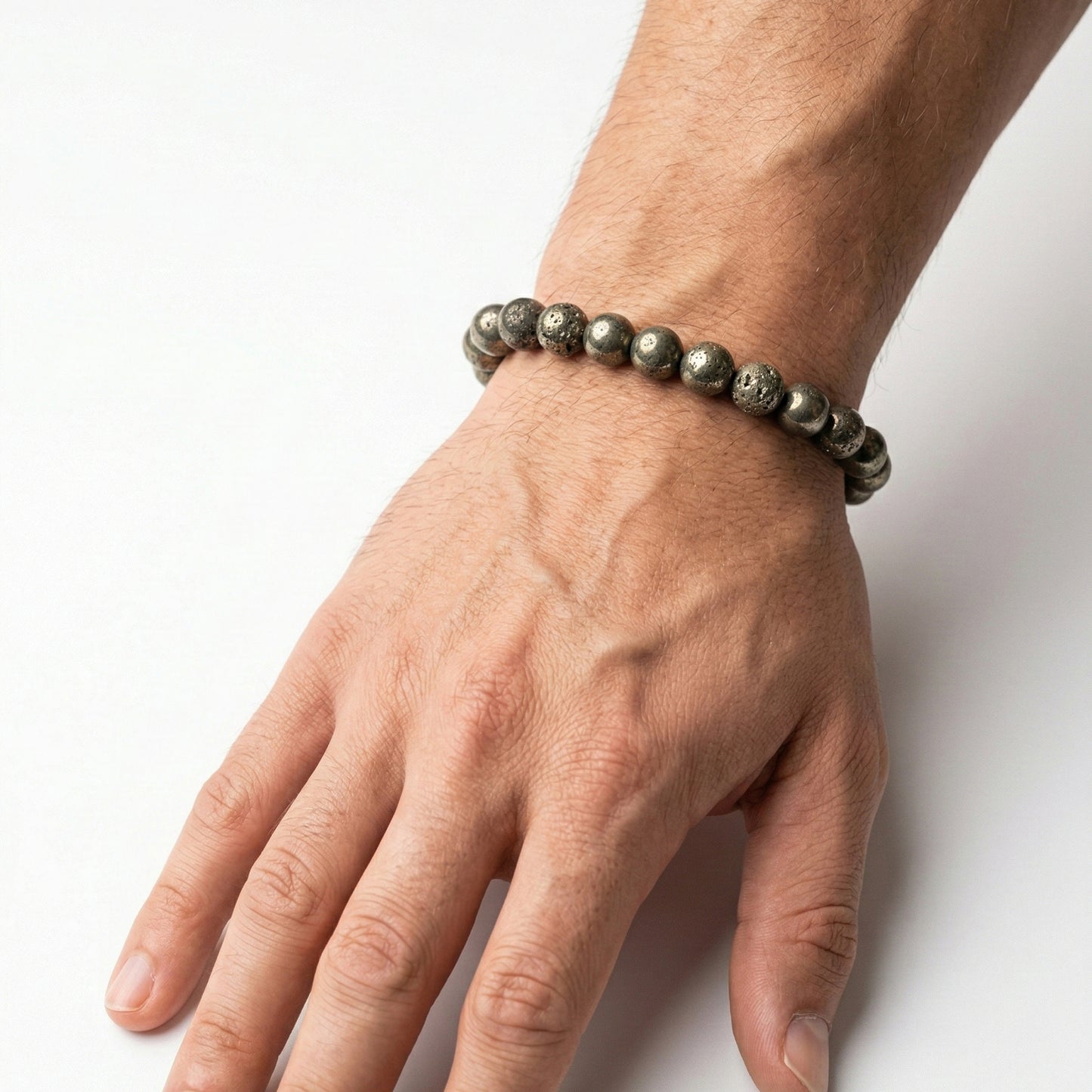 Natural Pyrite Beaded Stretch Bracelet | The Stone of Wealth & Abundance