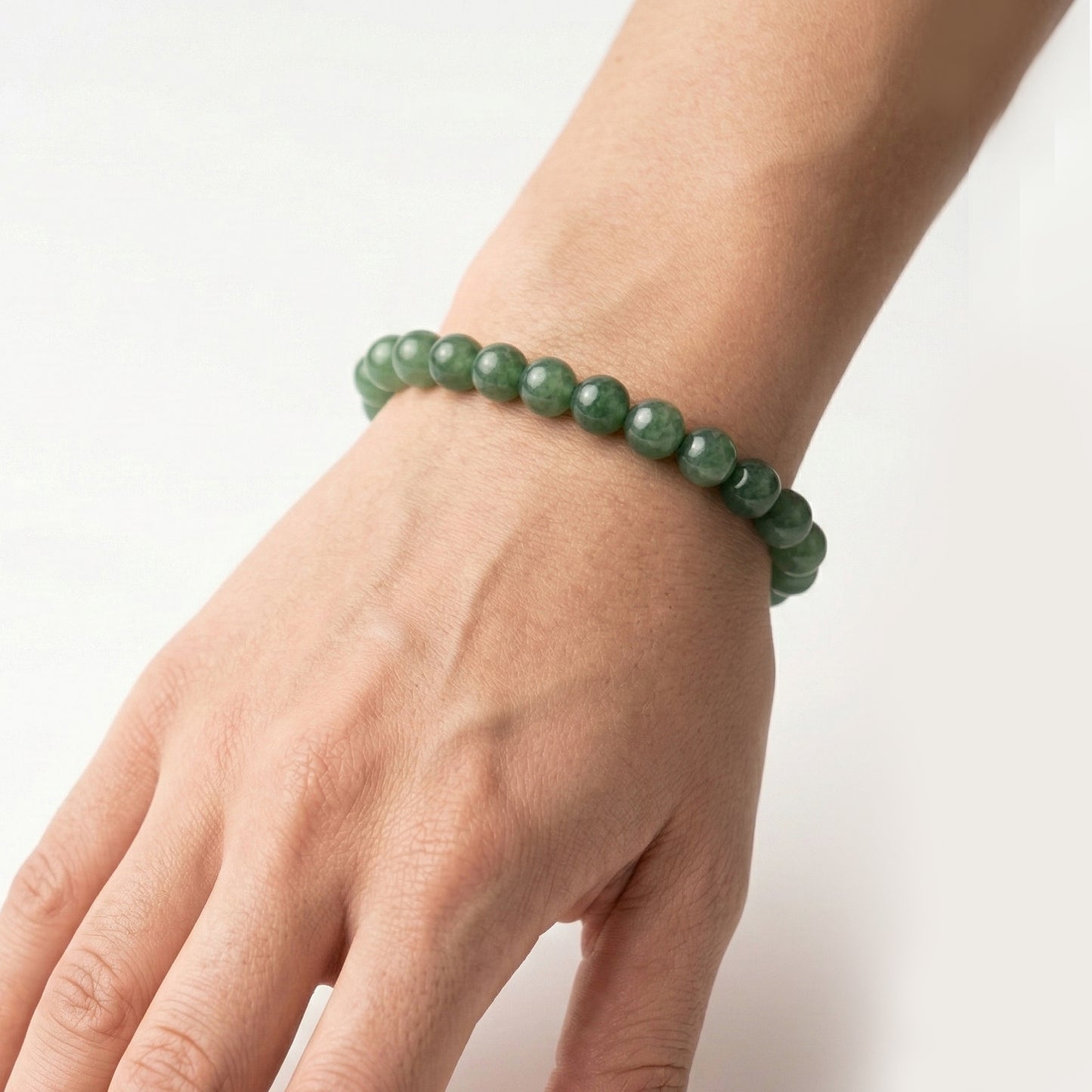 Natural Green Aventurine Beaded Stretch Bracelet - Crystal Healing Jewelry